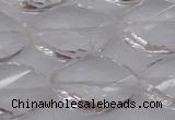 CCC526 15.5 inches 18*25mm twisted & faceted teardrop white crystal beads