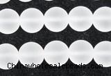 CCC603 15.5 inches 10mm round matte natural white crystal beads