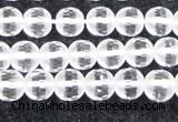 CCC611 15.5 inches 6mm faceted round matte natural white crystal beads
