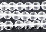 CCC612 15.5 inches 8mm faceted round matte natural white crystal beads