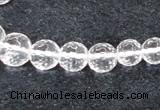 CCC616 15.5 inches 6mm - 12mm faceted round natural white crystal beads