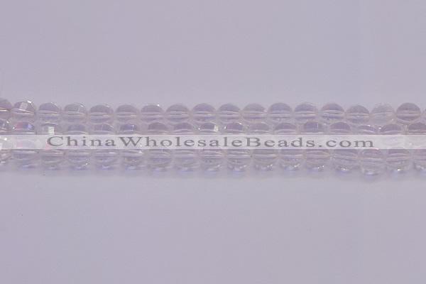 CCC621 15.5 inches 6mm faceted round natural white crystal beads