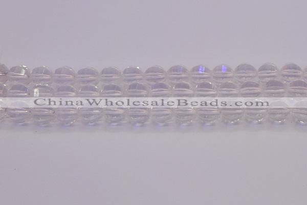 CCC623 15.5 inches 10mm faceted round natural white crystal beads