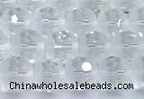 CCC640 15 inches 6mm faceted round white crystal beads