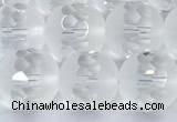 CCC642 15 inches 10mm faceted round white crystal beads