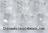 CCC642 15 inches 10mm faceted round white crystal beads