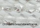 CCC750 15.5 inches 14*14mm faceted hexagon natural white crystal beads