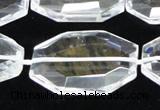 CCC752 15.5 inches 18*28mm faceted octagonal natural white crystal beads