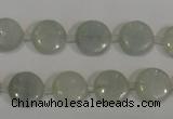 CCE11 15.5 inches 12mm flat round natural celestite gemstone beads