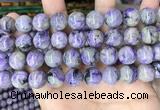 CCG322 15.5 inches 12mm round natural charoite beads wholesale