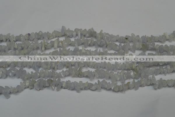 CCH205 34 inches 3*5mm blue chalcedony chips gemstone beads wholesale