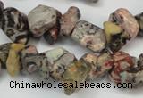 CCH226 34 inches 5*8mm red leopard skin jasper chips beads wholesale