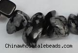 CCH299 34 inches 8*12mm snowflake obsidian chips gemstone beads wholesale
