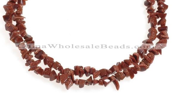 CCH31 34 inches gold sand stone chips gemstone beads wholesale