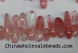 CCH341 15.5 inches 5*20mm cherry quartz chips beads wholesale