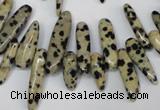 CCH344 15.5 inches 5*20mm dalmatian jasper chips beads wholesale