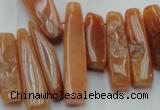 CCH406 15.5 inches 6*25mm - 12*38mm red aventurine chips beads