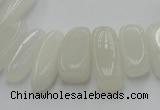 CCH407 15.5 inches 6*18mm - 10*22mm white jade chips beads