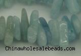 CCH603 15.5 inches 3*12mm - 4*16mm aquamarine chips gemstone beads