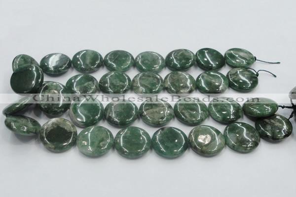 CCJ09 15.5 inches 25mm flat round natural African jade beads wholesale