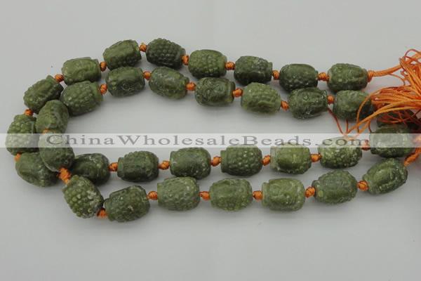 CCJ231 15.5 inches 13*18mm carved buddha China jade beads