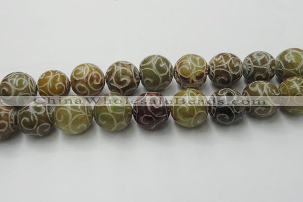 CCJ309 15.5 inches 24mm round China jade beads wholesale