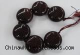 CCJ361 35mm carved coin China jade beads wholesale