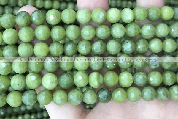 CCJ371 15.5 inches 8mm faceted round China jade beads wholesale