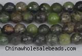 CCJ420 15.5 inches 4mm faceted round dendritic green jade beads