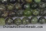 CCJ421 15.5 inches 6mm faceted round dendritic green jade beads