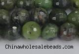 CCJ423 15.5 inches 10mm faceted round dendritic green jade beads