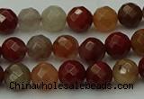 CCJ460 15.5 inches 4mm faceted round colorful jasper beads