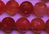 CCL54 15 inches 10mm faceted round carnelian gemstone beads