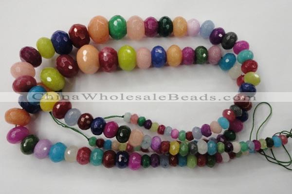 CCN1018 4*6mm - 13*18mm faceted rondelle multi colored candy jade beads