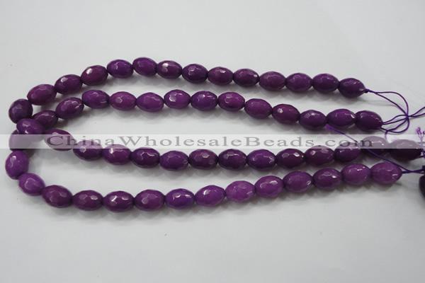 CCN1453 15.5 inches 10*14mm faceted rice candy jade beads wholesale