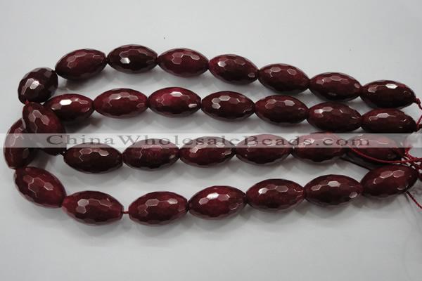 CCN1466 15.5 inches 15*25mm faceted rice candy jade beads wholesale