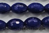 CCN1475 15.5 inches 13*18mm faceted rice candy jade beads wholesale