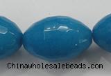 CCN1498 15.5 inches 20*30mm faceted rice candy jade beads wholesale