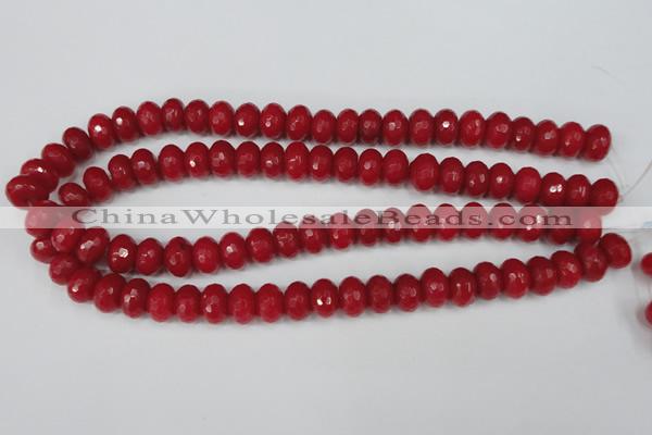 CCN153 15.5 inches 8*12mm faceted rondelle candy jade beads