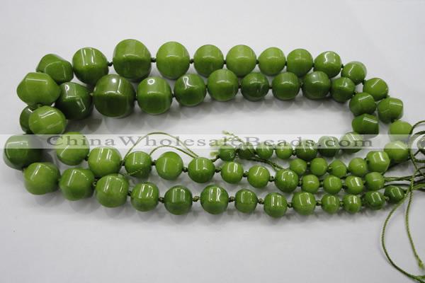CCN1534 15.5 inches 8*8mm - 20*20mm pumpkin candy jade beads