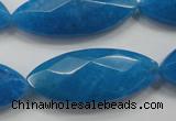 CCN1551 15.5 inches 15*40mm faceted marquise candy jade beads