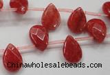 CCN1580 15.5 inches 10*14mm briolette candy jade beads wholesale