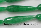 CCN1668 15.5 inches 8*40mm faceted teardrop candy jade beads wholesale