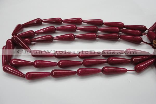 CCN1673 15.5 inches 10*30mm teardrop candy jade beads wholesale