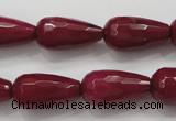 CCN1679 15.5 inches 10*20mm faceted teardrop candy jade beads wholesale