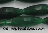 CCN1721 15.5 inches 10*30mm faceted rice candy jade beads