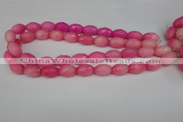 CCN180 15.5 inches 13*18mm faceted rice candy jade beads