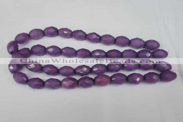 CCN181 15.5 inches 13*18mm faceted rice candy jade beads