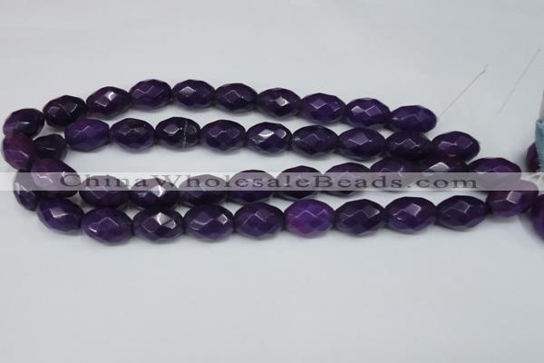 CCN182 15.5 inches 13*18mm faceted rice candy jade beads