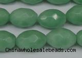 CCN183 15.5 inches 13*18mm faceted rice candy jade beads